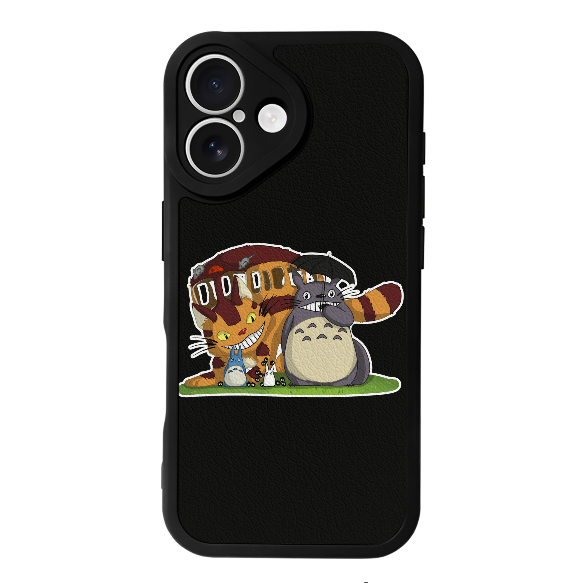 （画像用） となりのトトロ 草壁メイ 草壁サツキ My Neighbor Totoro Satsuki Kusakabe Mei Kusakabe 【iPhone 16シリーズ対応】シリコンスマホケース（レザー調） 材質：シリコン